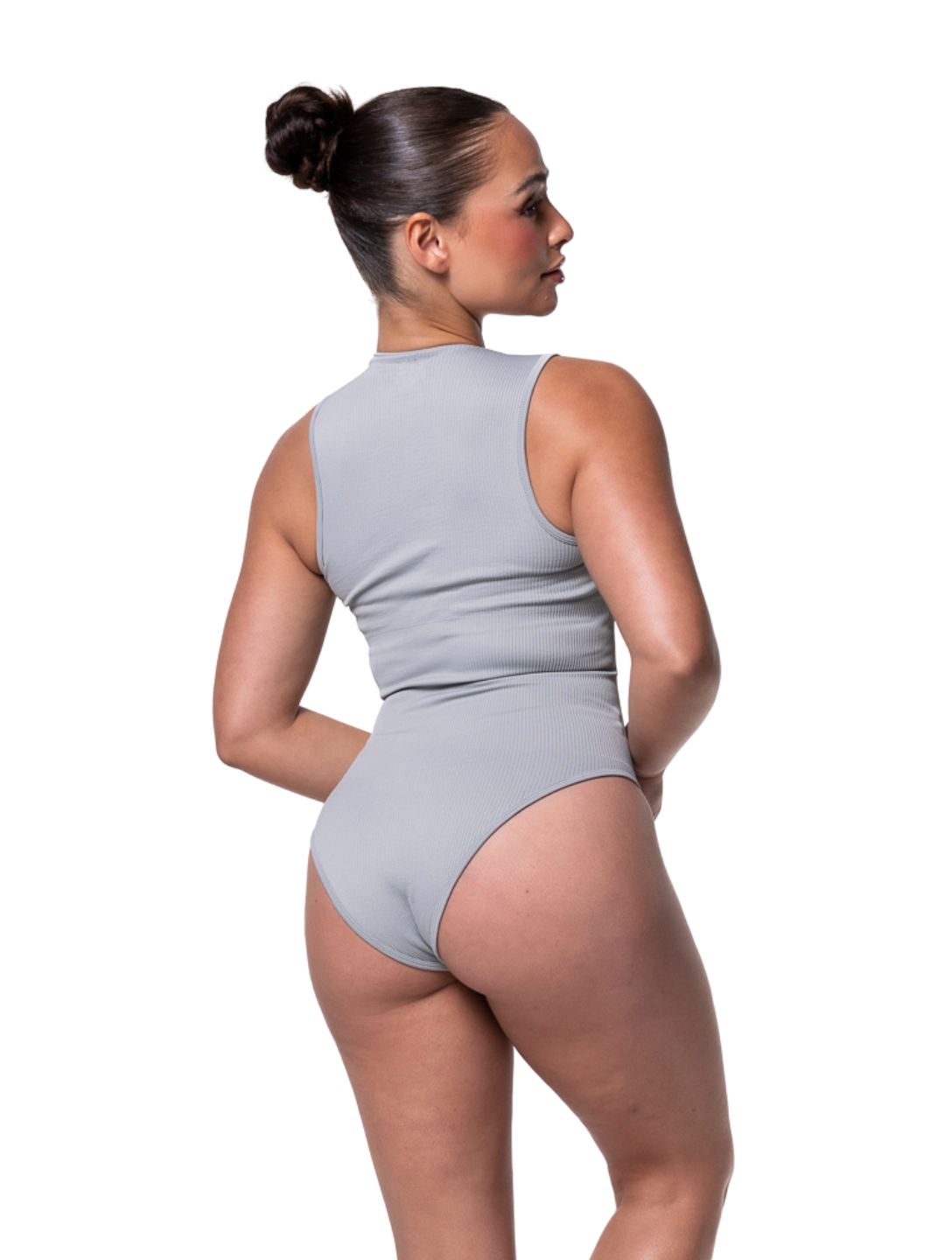 Ribbed Square-Neck Shapewear Bodysuit