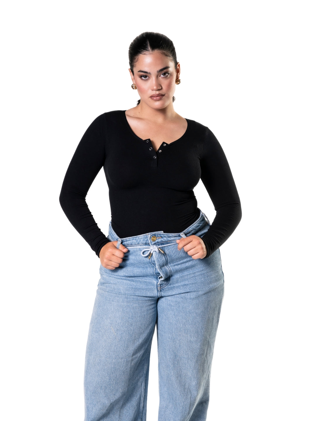 Seamless Long-Sleeve Thong Bodysuit