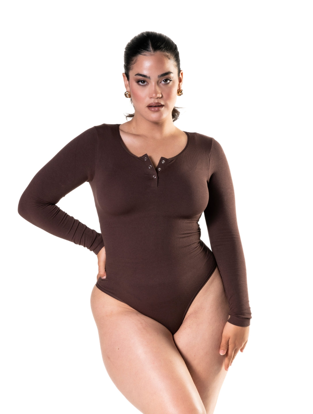 Seamless Long-Sleeve Thong Bodysuit
