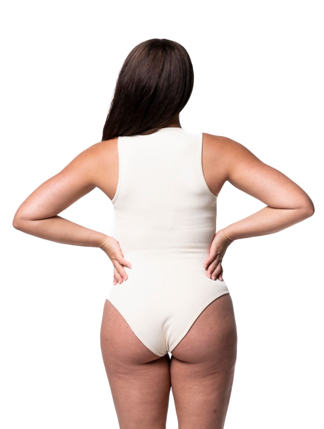 Ribbed Square-Neck Shapewear Bodysuit