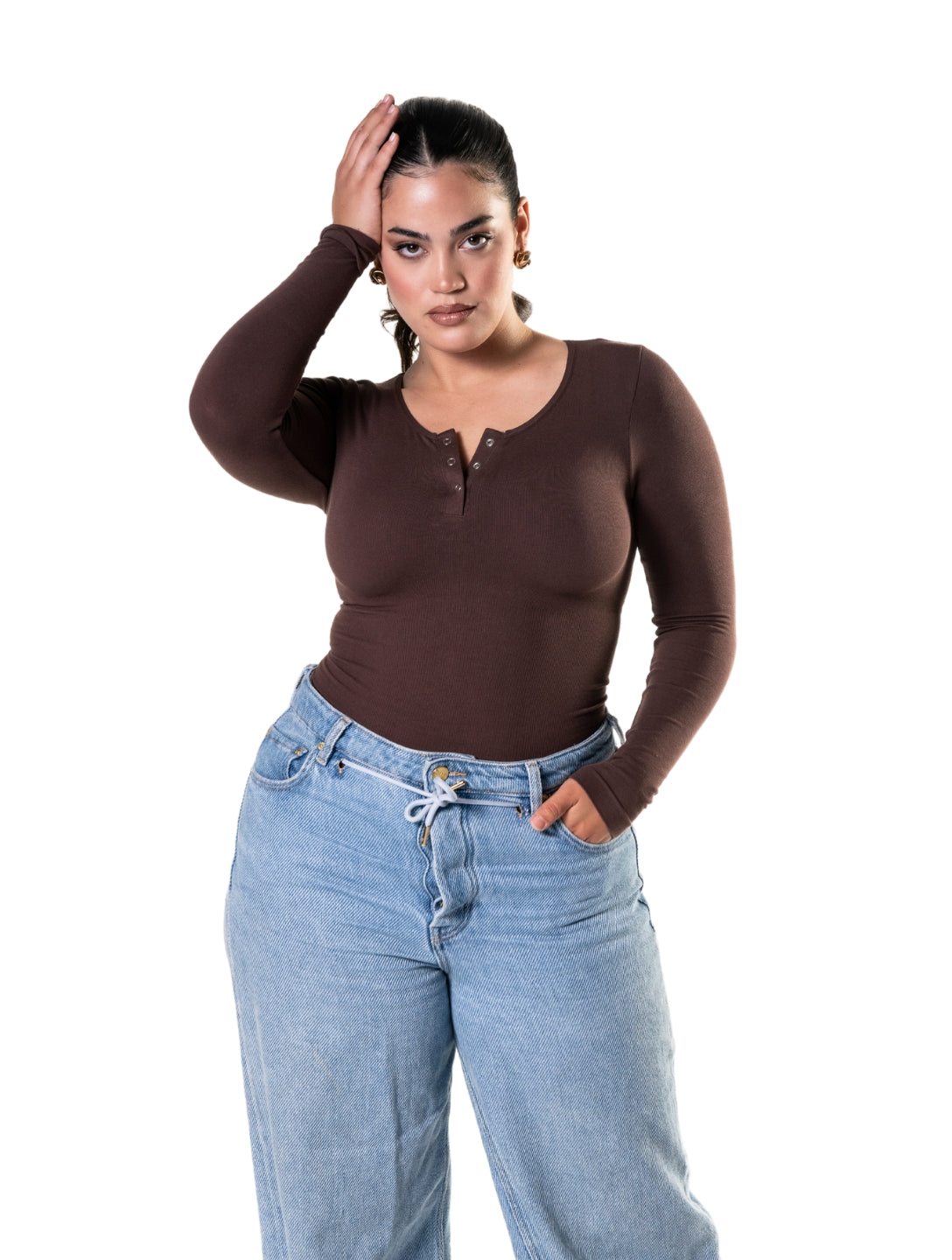 Seamless Long-Sleeve Thong Bodysuit