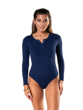 Seamless Long-Sleeve Thong Bodysuit