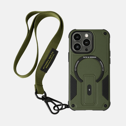 Outdoor Sports Long Strap Crossbody Magnetic Bracket Case for iPhone
