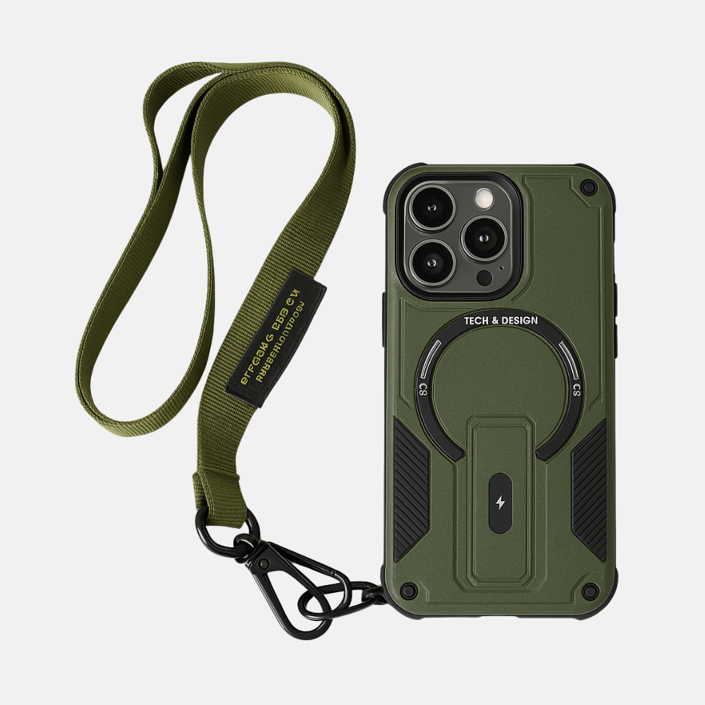 Outdoor Sports Long Strap Crossbody Magnetic Bracket Case for iPhone