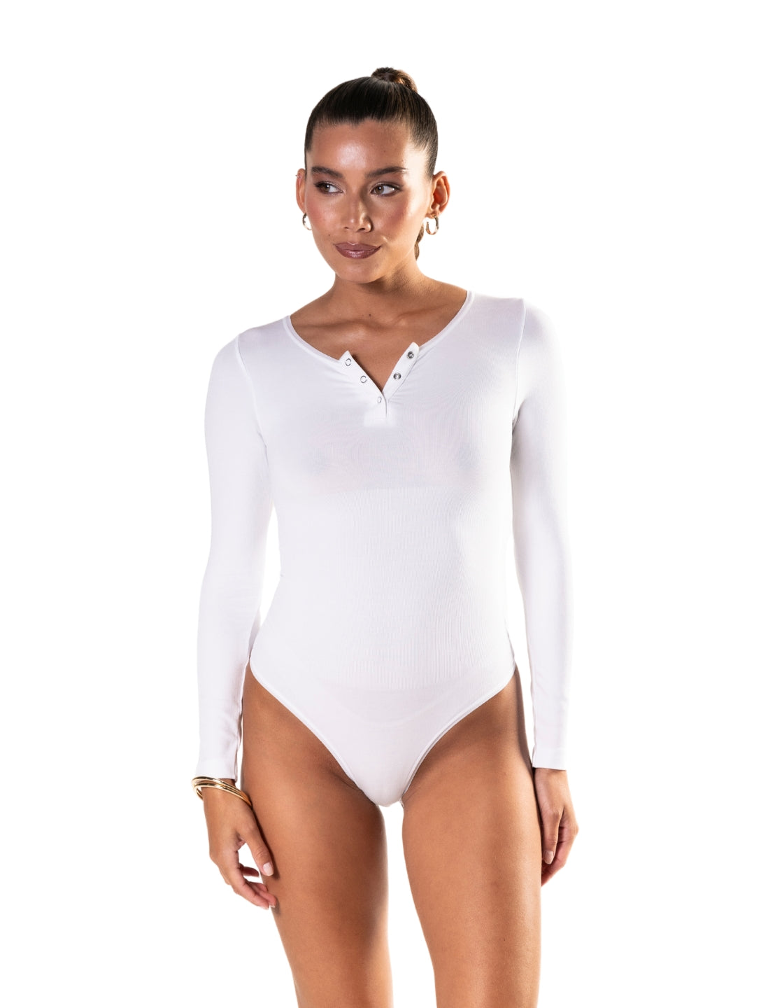 Seamless Long-Sleeve Thong Bodysuit