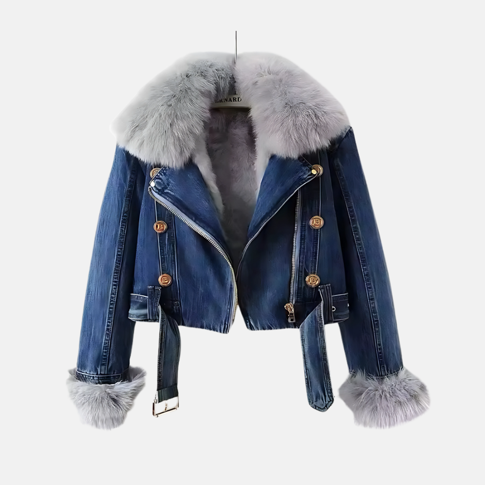 Faux Fur Lined Denim Jacket