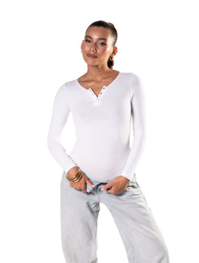 Seamless Long-Sleeve Thong Bodysuit