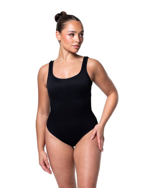 Form-fitting, ribbed shapewear bodysuit