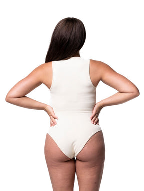 Ribbed Square-Neck Shapewear Bodysuit