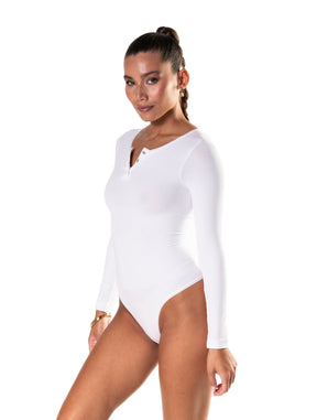 Seamless Long-Sleeve Thong Bodysuit